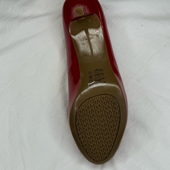 Michael Kors Red Patent Heels Hamilton Open Toe Platform Pumps Size 8M SEXY - Picture 7 of 13